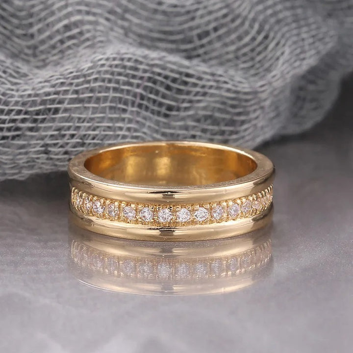 Elegant Double Ring with Zirconia Inlay