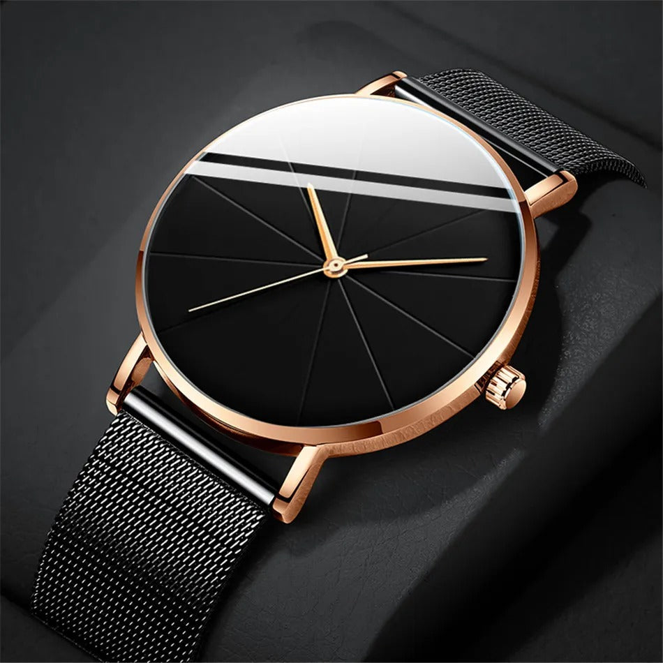 Men's classic stainless steel dress watch with elegant silver dial & durable construction.