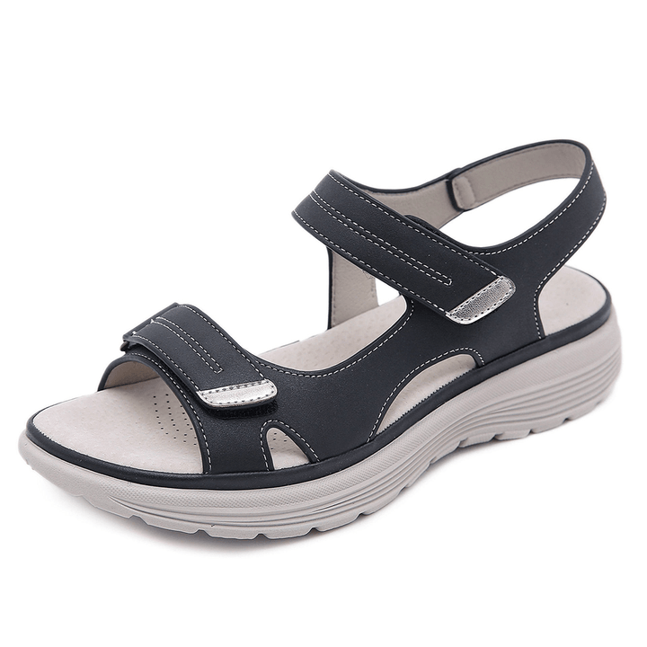 Supportive women's orthopedic sandals, wide toe box, arch support. Eases plantar fasciitis & foot pain.