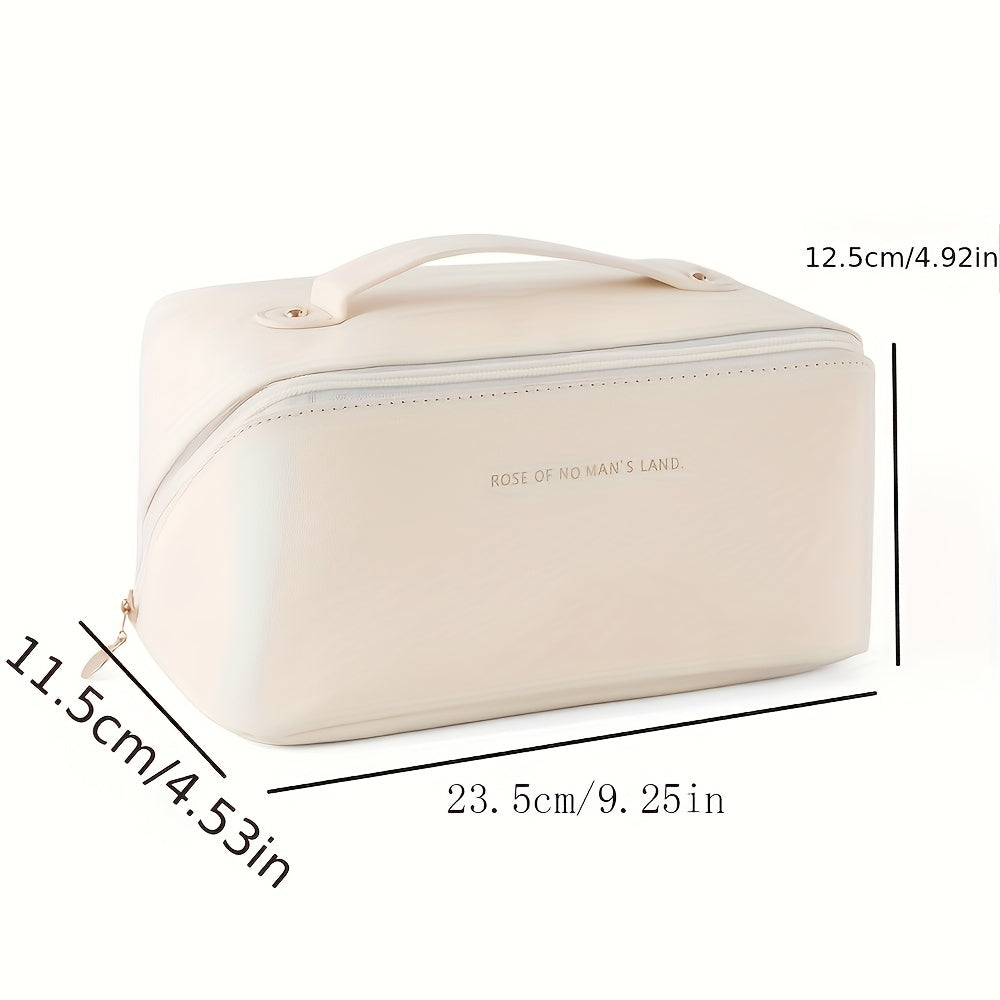 High-quality women's luxury travel makeup bag. Zippered organizer for all cosmetics.