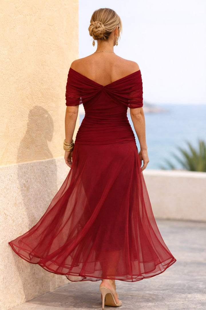 Fashionable V-neck wrap maxi dress, women's elegant long dress for any event.