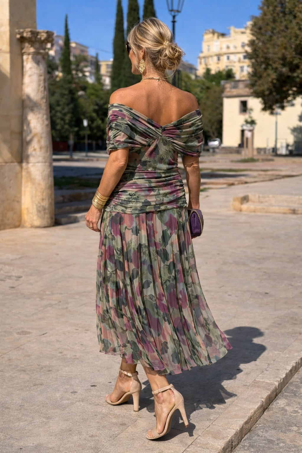 Elegant full-length V-neck wrap maxi dress for women, ideal for evening events.