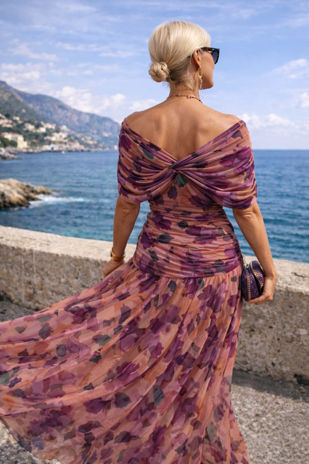 Burgundy elegant V-neck wrap maxi dress for women, perfect for special occasions.