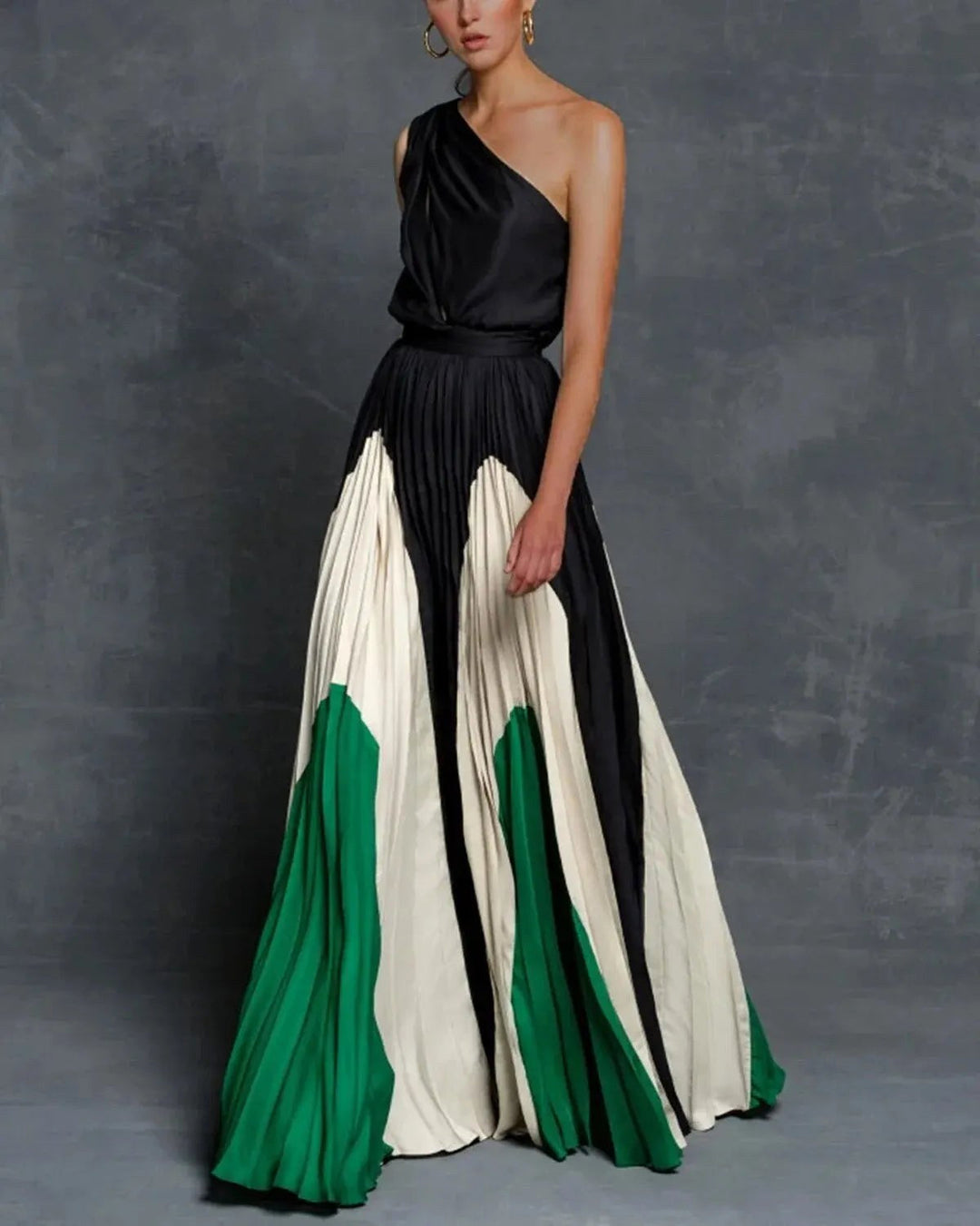 Flowing yellow maxi dress for women, featuring a chic statement shoulder, ideal as a versatile casual or evening dress.