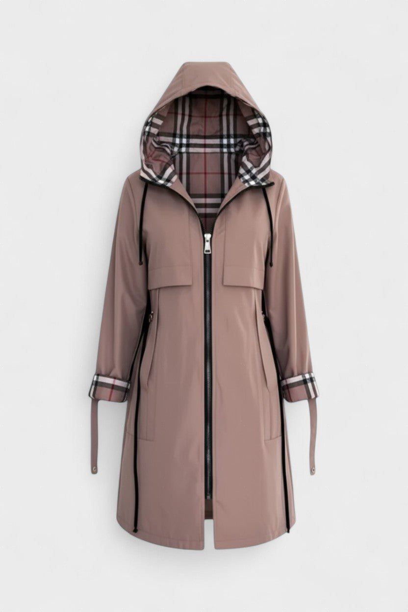 Marlowe | Women's Hooded Zip Front Coat - Black - Image 6
