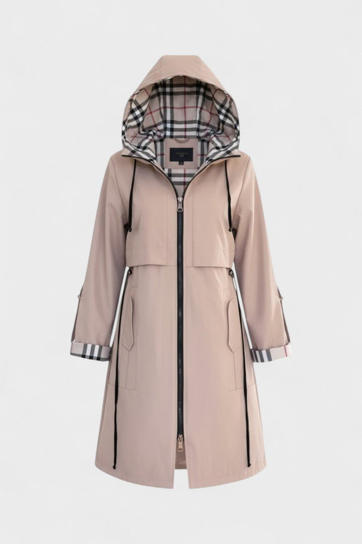 Marlowe | Women's Hooded Zip Front Coat - Black - Image 8