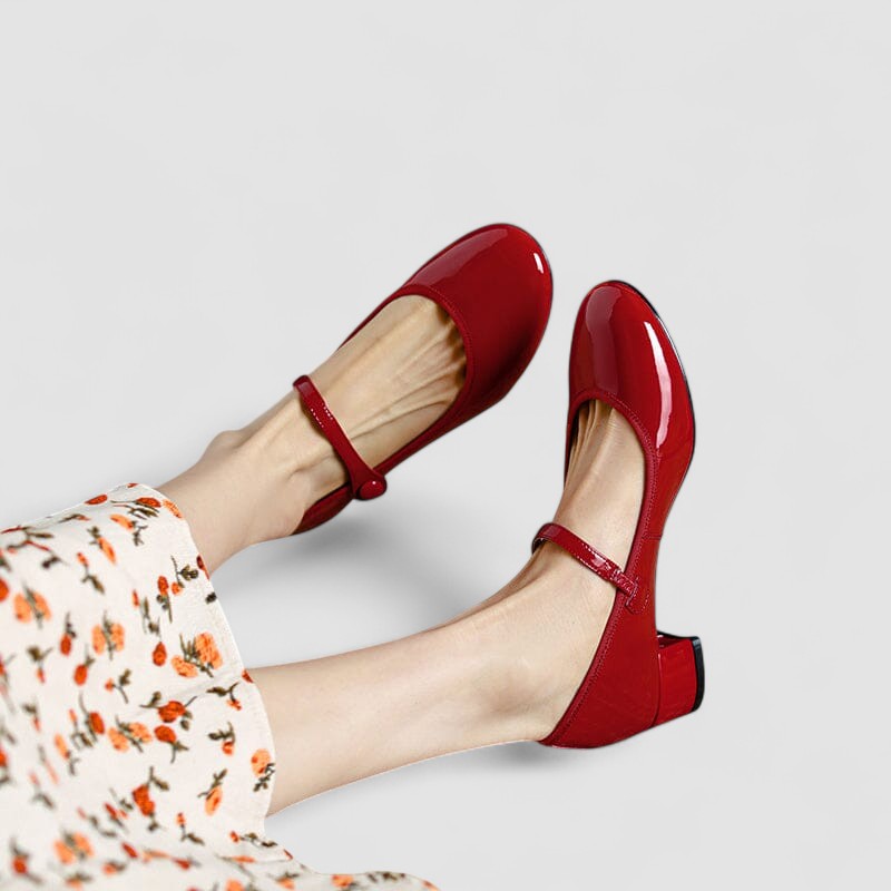 Classic red women's shoes with elegant design, providing ultimate comfort for everyday wear.