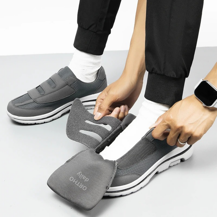 Comfortable men's wide fit orthopedic walking shoes with adjustable straps, offering excellent foot support.
