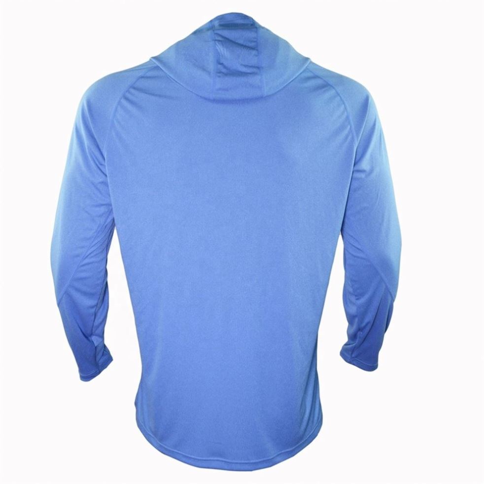Effortless men's long sleeve hooded fishing shirt. Quick-dry, breathable & sun protective for any outdoor activity.