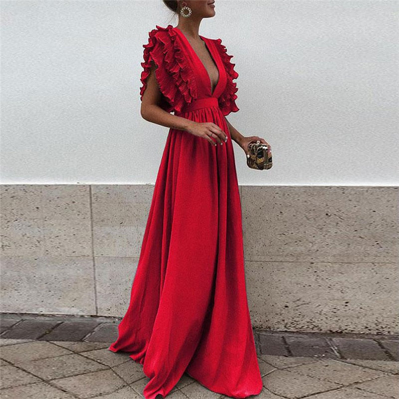 Graceful women's maxi dress. Its elegant, comfortable, and flowy design is perfect for any stylish event.