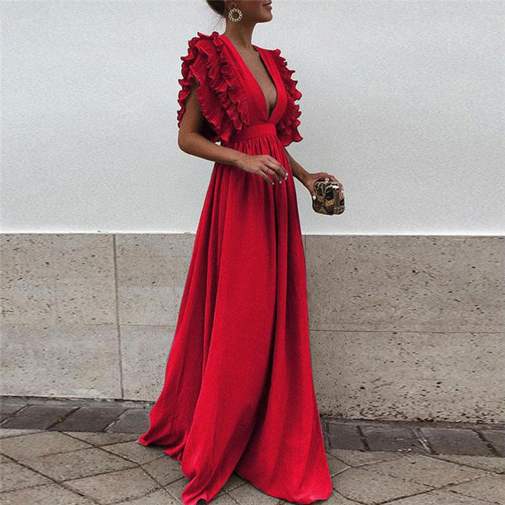 Graceful women's maxi dress. Its elegant, comfortable, and flowy design is perfect for any stylish event.