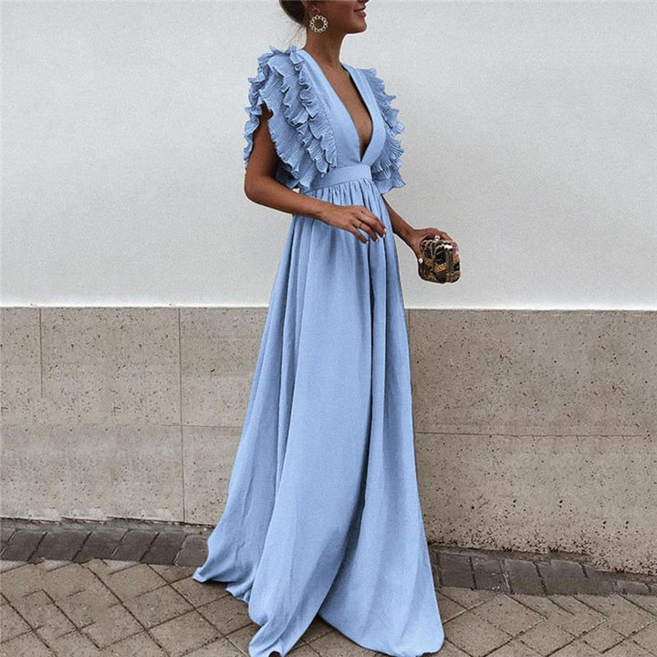 Beautiful flowy maxi dress for women, offering an elegant and comfortable look for warm weather fashion.