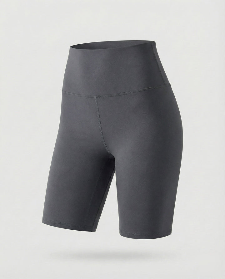 High waisted women's shaping bike shorts, combining style and function for active lifestyles.