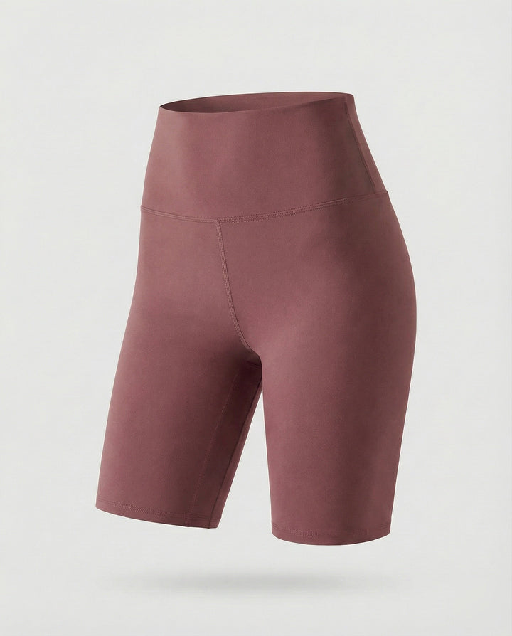 Women's stretchy high waisted shorts, perfect for bike rides, yoga, or a relaxed summer day.