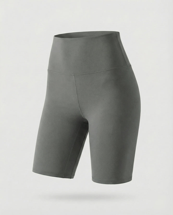Fashion-forward women's high waisted bike shorts, providing a sleek shaping silhouette.