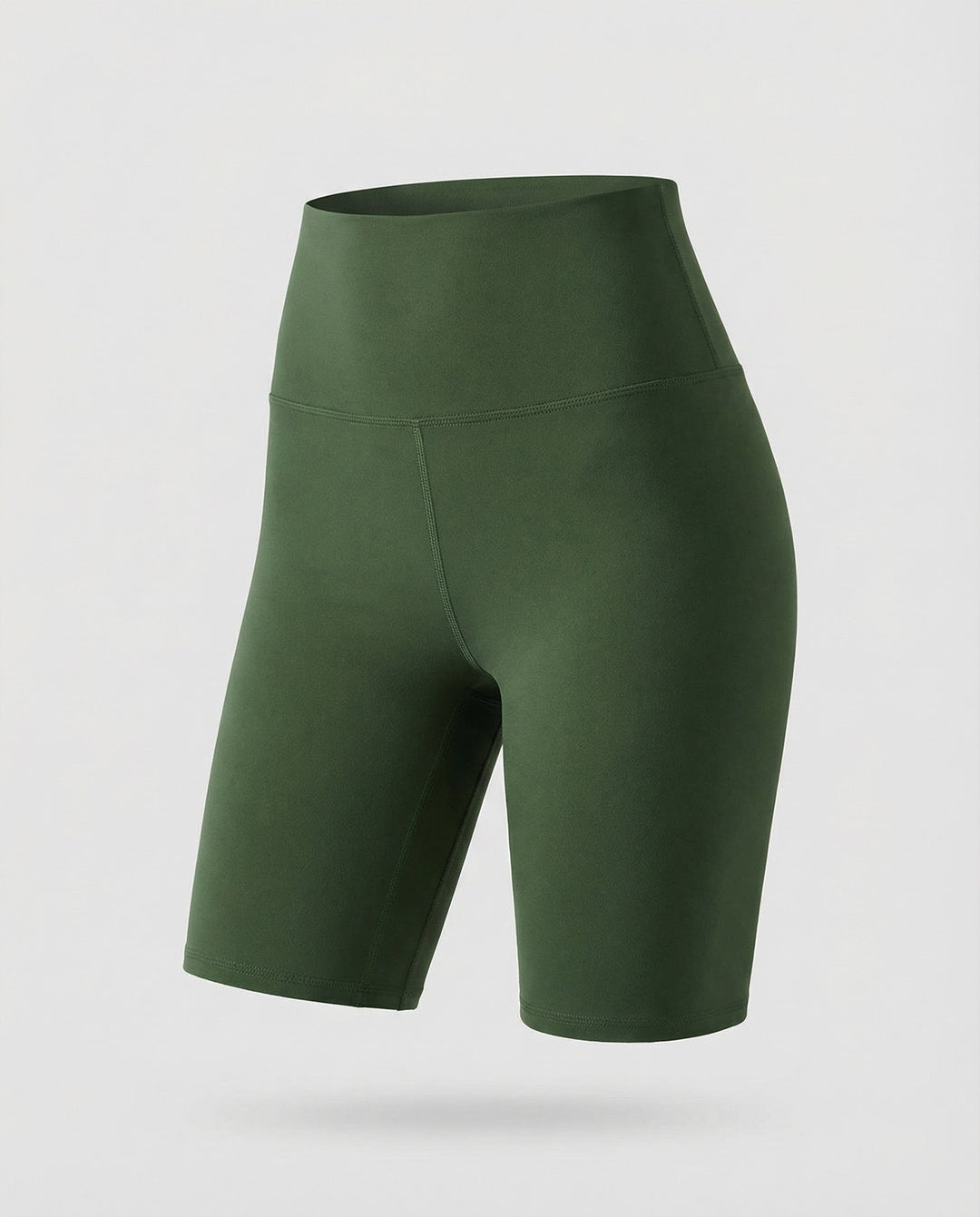 Athletic high waisted bike shorts for women, offering a comfortable and shaping fit.