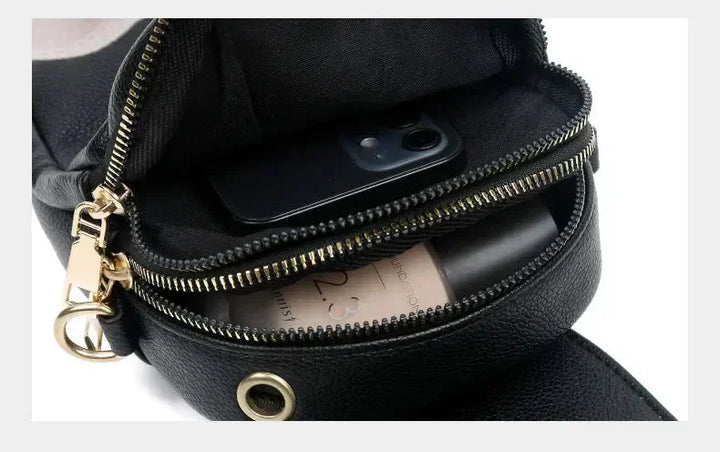 Versatile women's vintage leather shoulder & crossbody bag, chic retro charm.