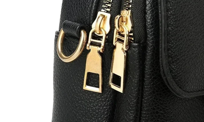 Classic genuine leather women's shoulder bag, a versatile retro fashion accessory.