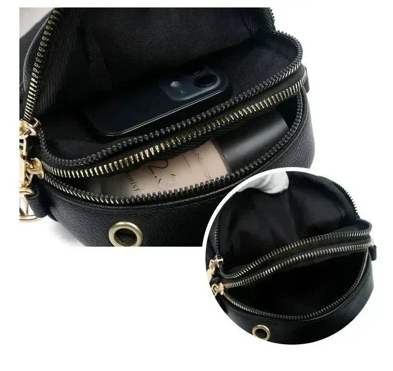 Chic women's vintage style genuine leather shoulder bag, an elegant retro accessory.