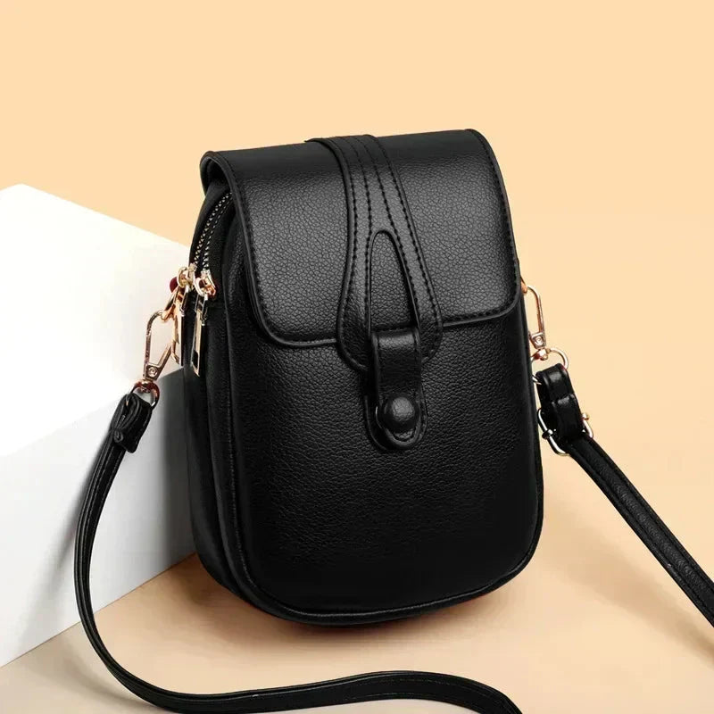 Women's Vintage Leather Shoulder Bag, genuine leather retro fashion accessory.