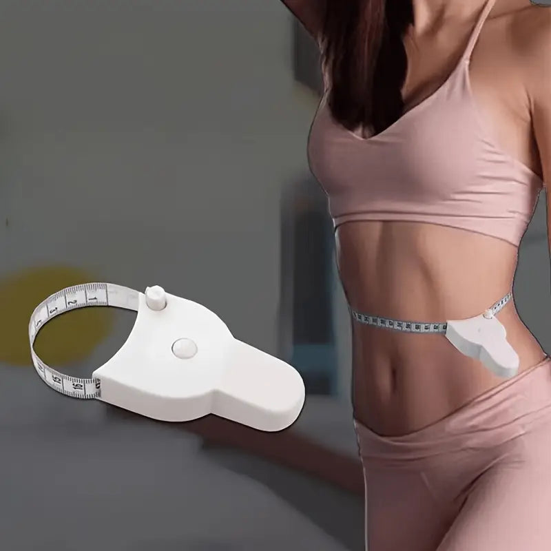 Retractable fitness body measuring tape for accurate weight loss & health progress tracking. Essential personal fitness tool.