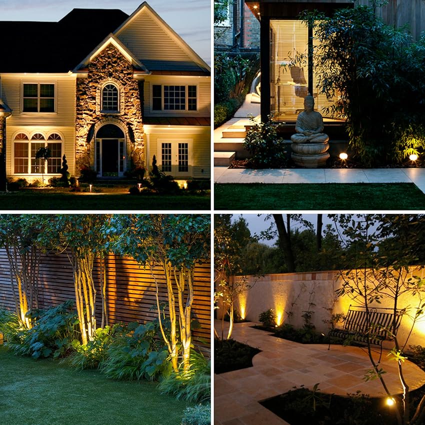 Sustainable solar garden spotlight providing long-lasting RGB and white outdoor lighting.
