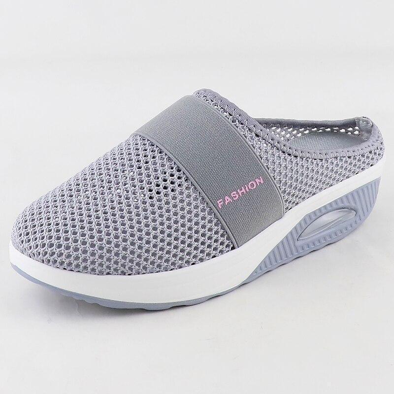 Durable, anti-slip sole on women's comfort shoes; safe walking for swollen feet & edema.