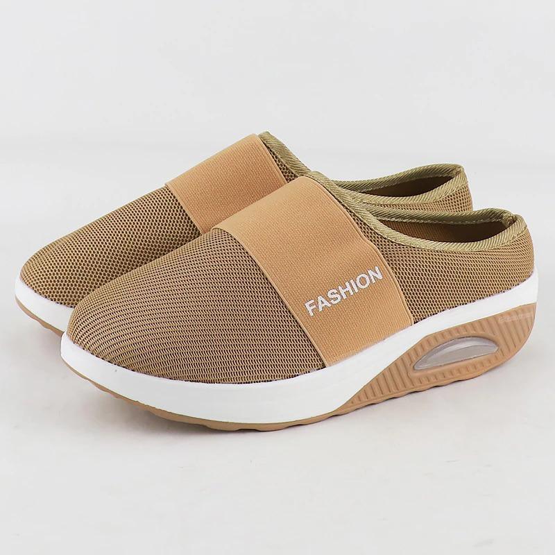 Flexible upper and soft lining of women's shoes; provides gentle comfort for swollen, delicate feet.