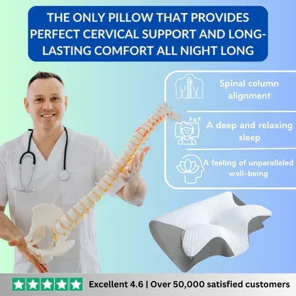 Experience deep, pain-free sleep with this supportive memory foam cervical pillow for neck relief.