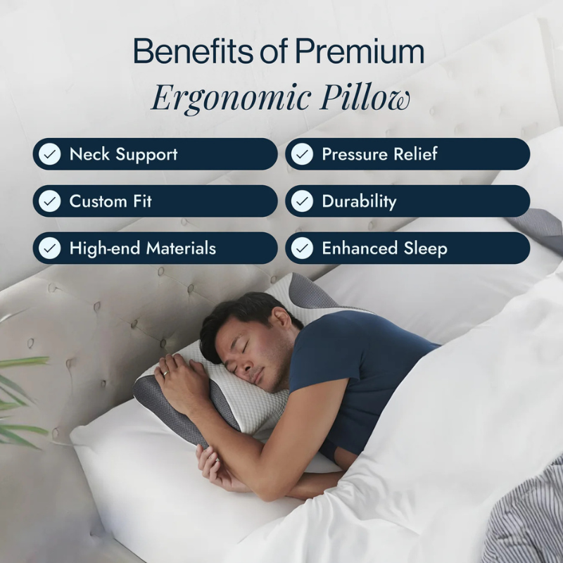 Achieve restful sleep with this memory foam cervical pillow, targeting neck pain & improving posture.