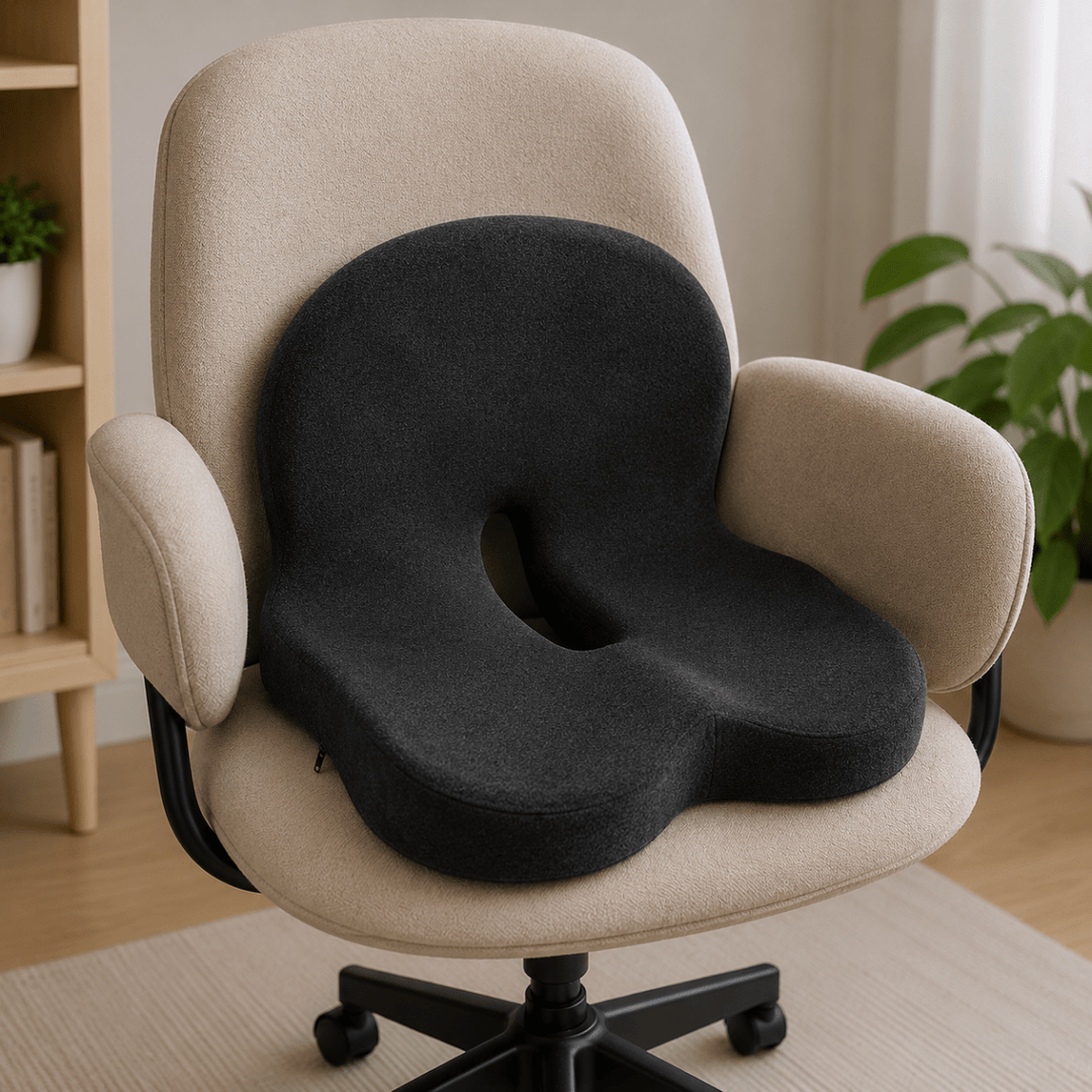 Comfortable adult memory foam cushion pillow for bed. Ergonomic design provides neck & back support & pressure relief.
