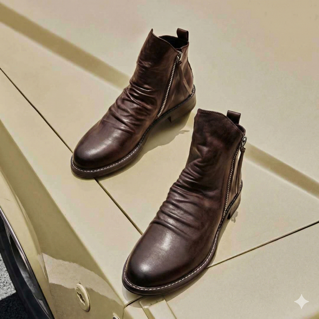Comfortable men's casual boots with side zip, ideal for all year.