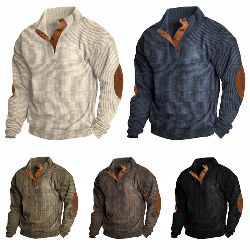 Men's Asher Outdoor Sweater in charcoal grey, perfect for hiking and camping.