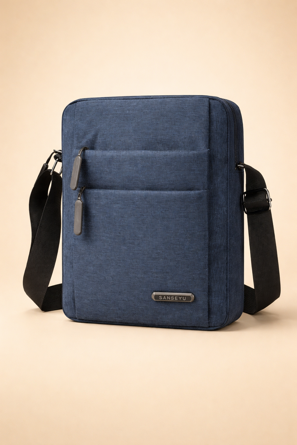 Stylish blue men's crossbody bag, a versatile everyday carry for city life.