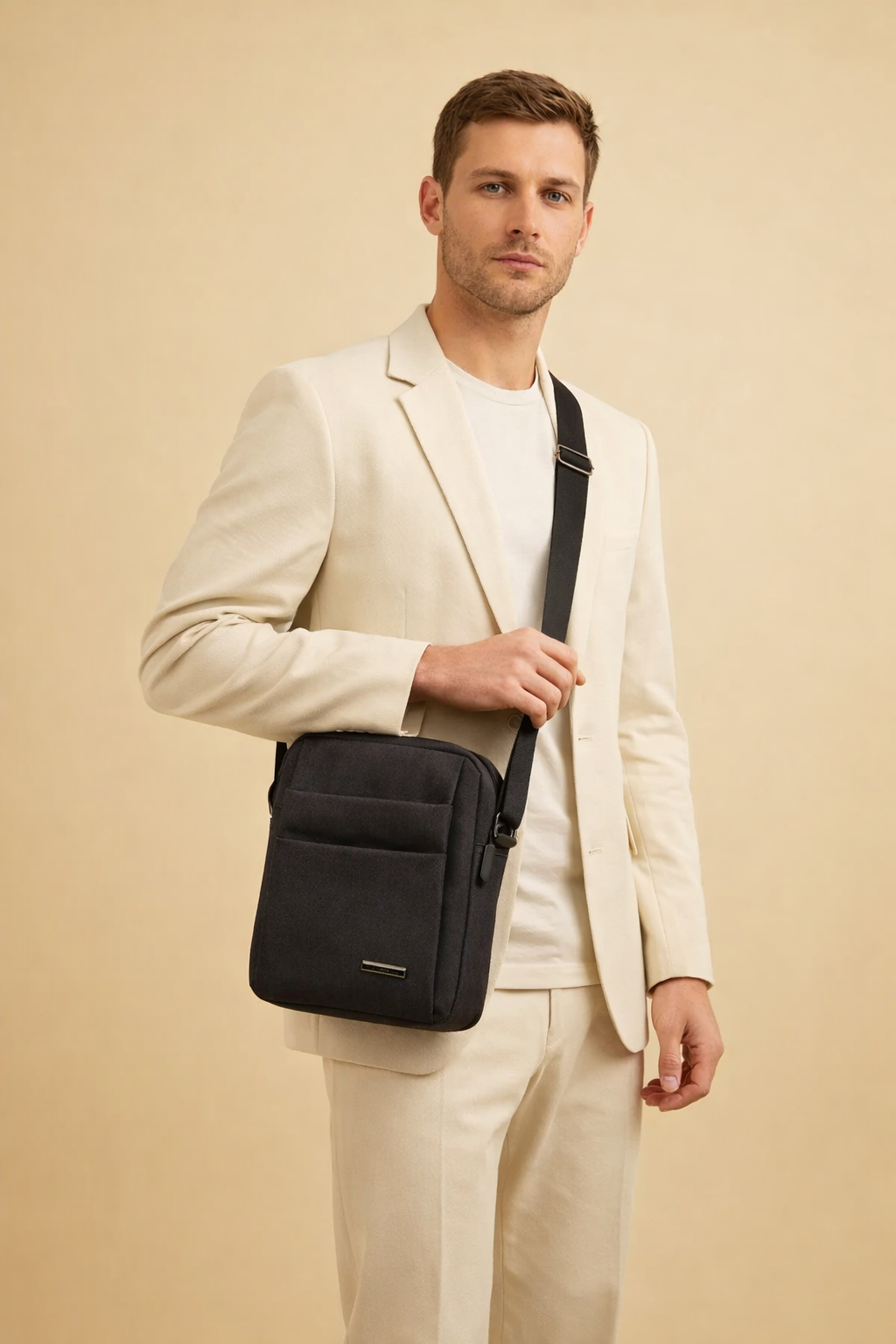 Lumé urban crossbody bag for men, featuring a sleek design for city commuters.