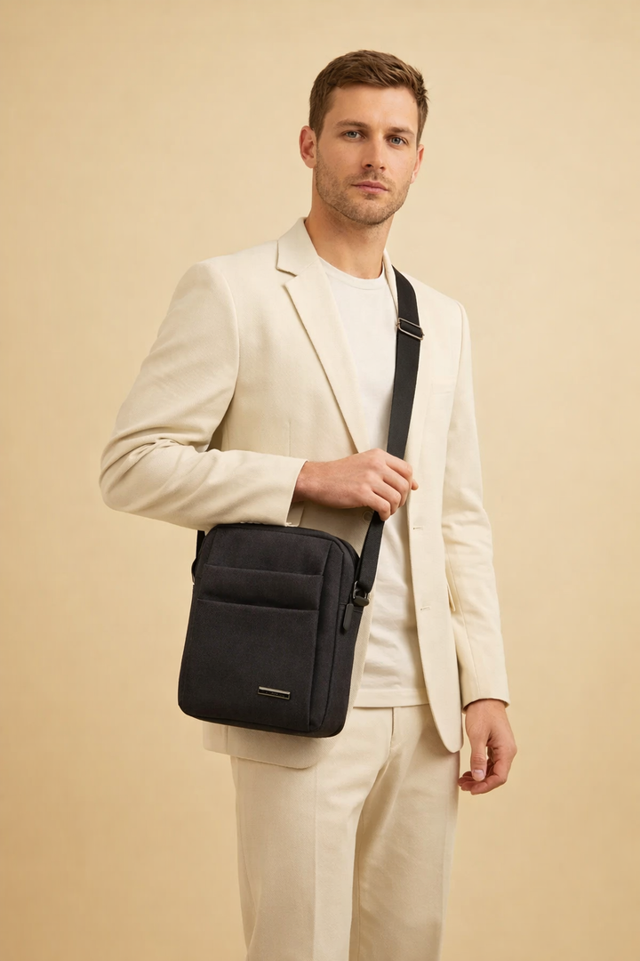 Lumé urban crossbody bag for men, featuring a sleek design for city commuters.