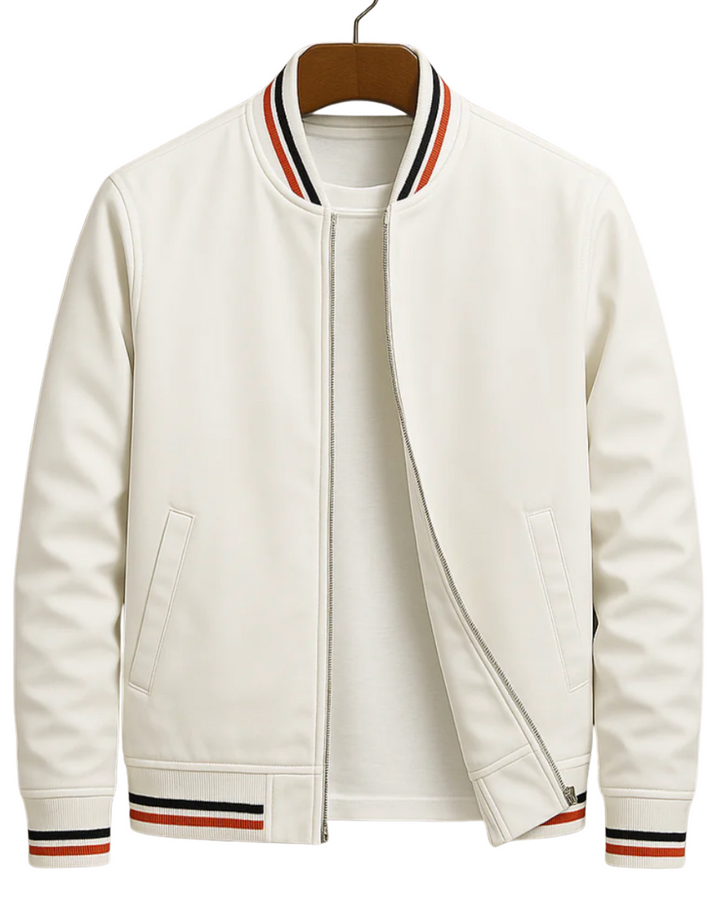 Men's classic zipper bomber jacket in black, perfect for effortless casual style and everyday wear.