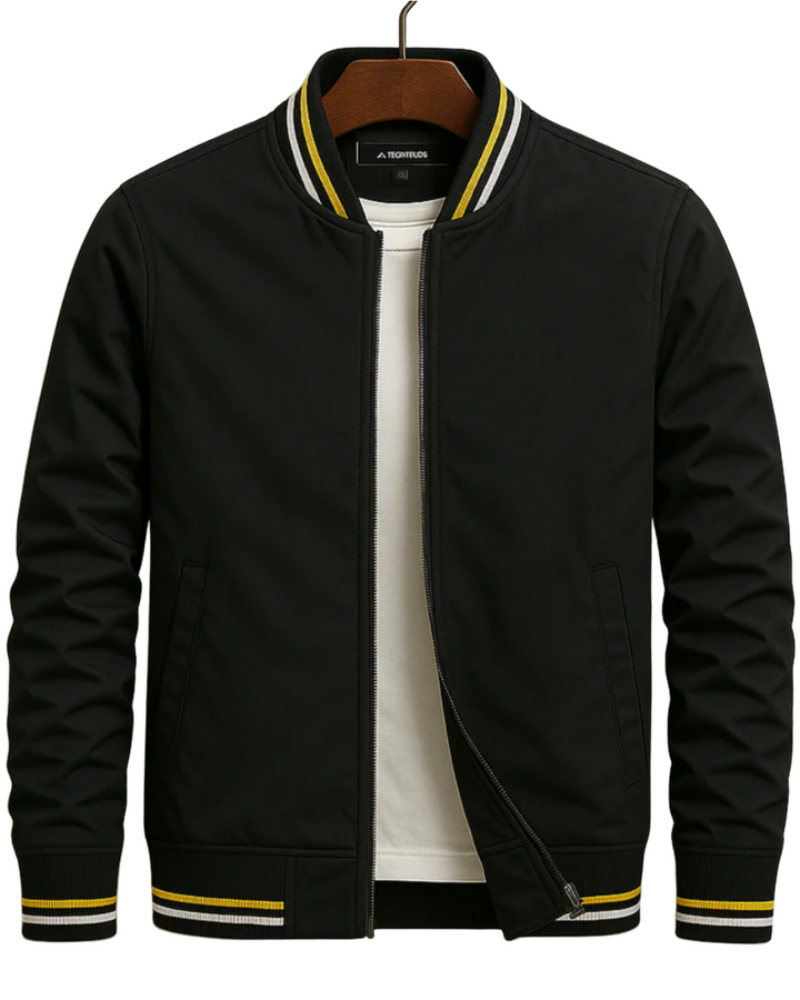 Classic men's bomber jacket with a zipper, offering timeless style and effortless casual outerwear for him.