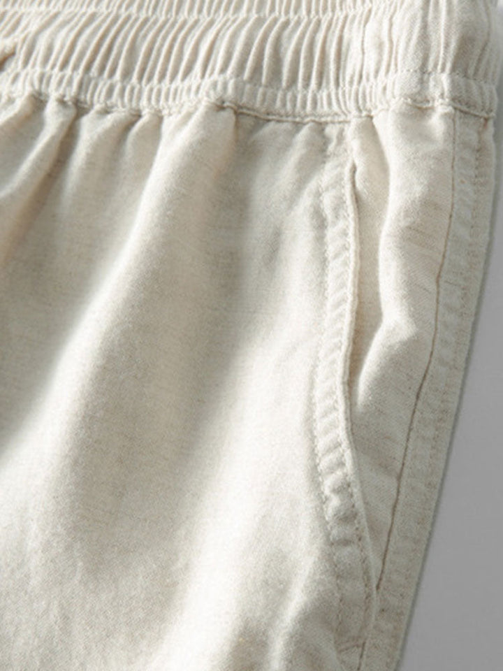 Summer collection men's set: linen-style shirt and comfortable shorts