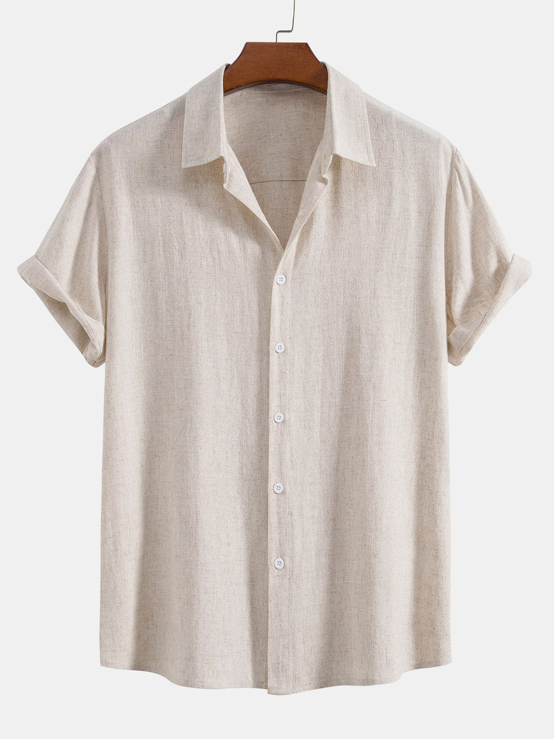 Breathable men's short-sleeve shirt and shorts combo for summer