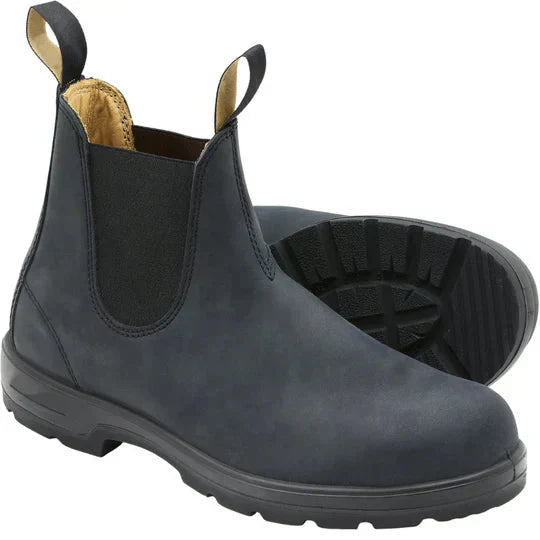 Stylish mens footwear: Chelsea work boots with side elastic, offering a secure, slip-on fit.