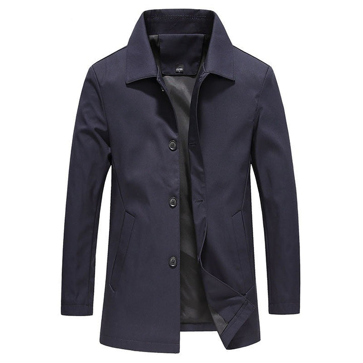 Stylish men's collared button-down jacket with a classic fit. Perfect casual & smart casual outerwear for spring or fall.