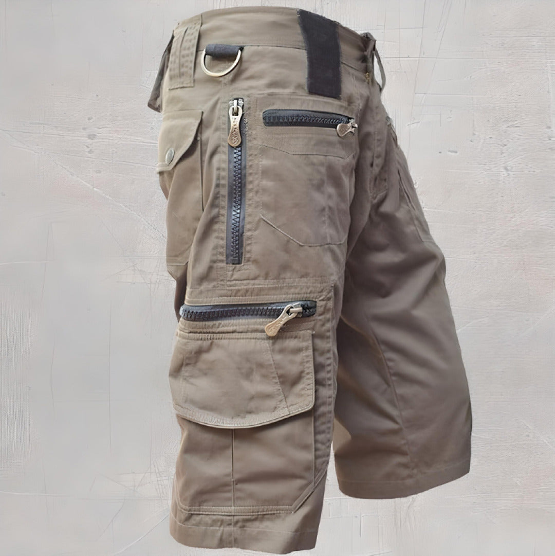 Rugged men's tactical cargo shorts, durable and comfortable, perfect casual wear for any adventure.