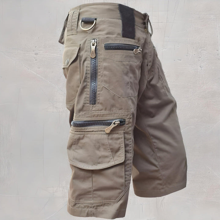Rugged men's tactical cargo shorts, durable and comfortable, perfect casual wear for any adventure.