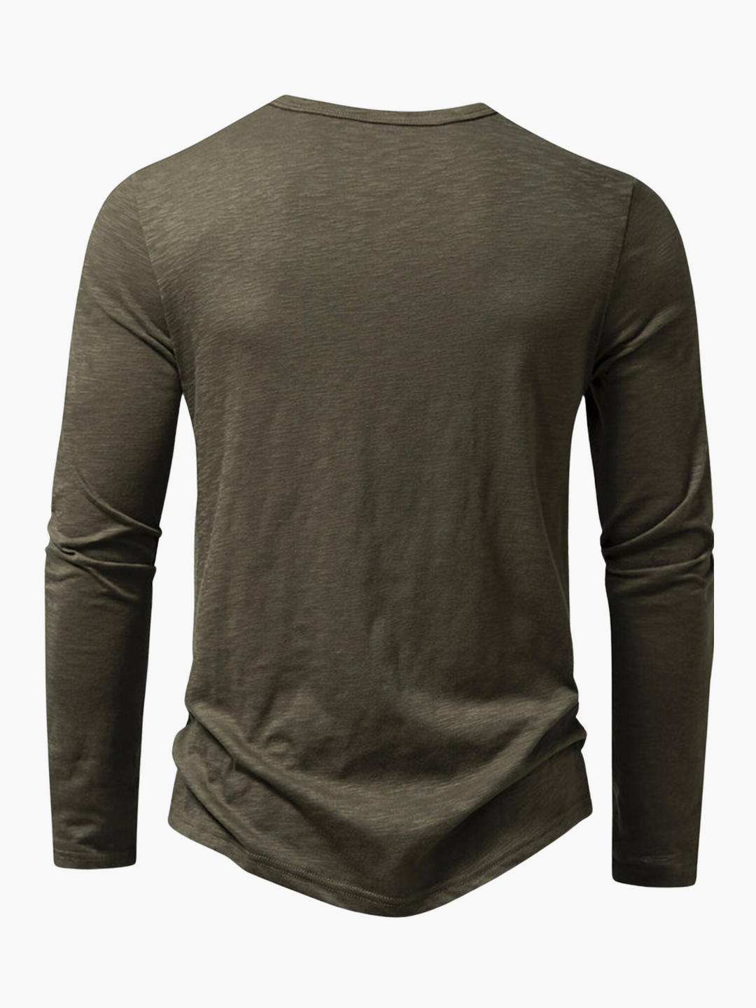 Wardrobe staple: men's long sleeve henley shirt in a soft fabric.