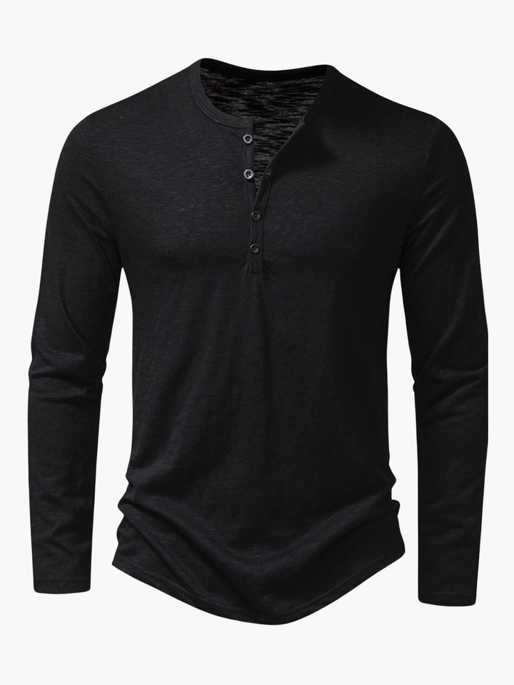 Comfortable fit henley t-shirt for men, essential everyday wear.