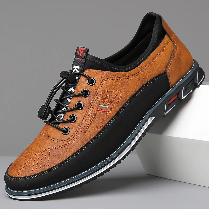 Men's classic black Oxford dress shoes with timeless lace-up design, ideal for formal business attire.