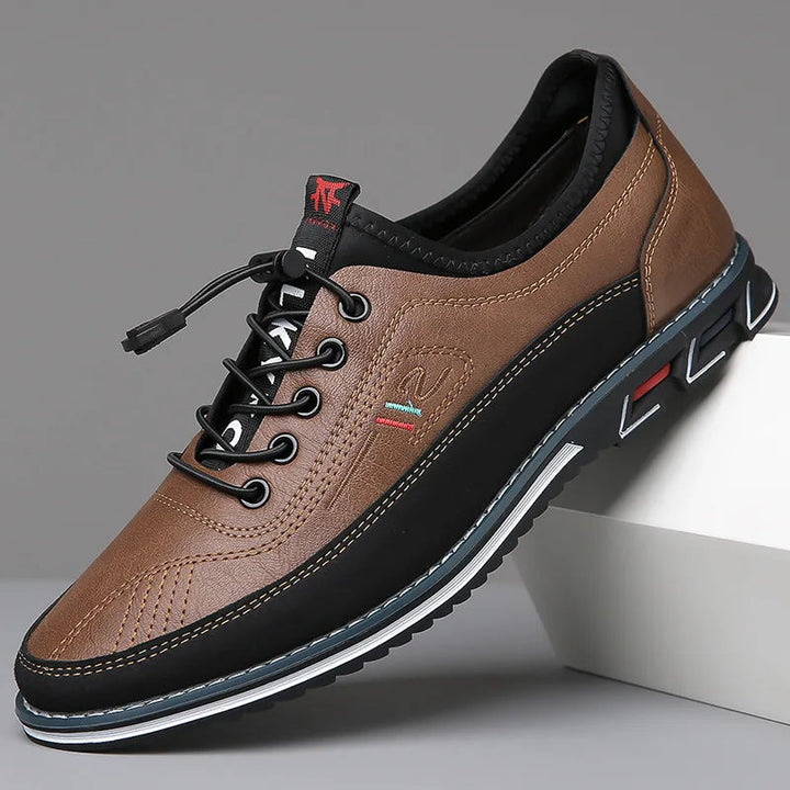 Comfortable men's brown Oxford dress shoes, an elegant lace-up choice for work and formal events.