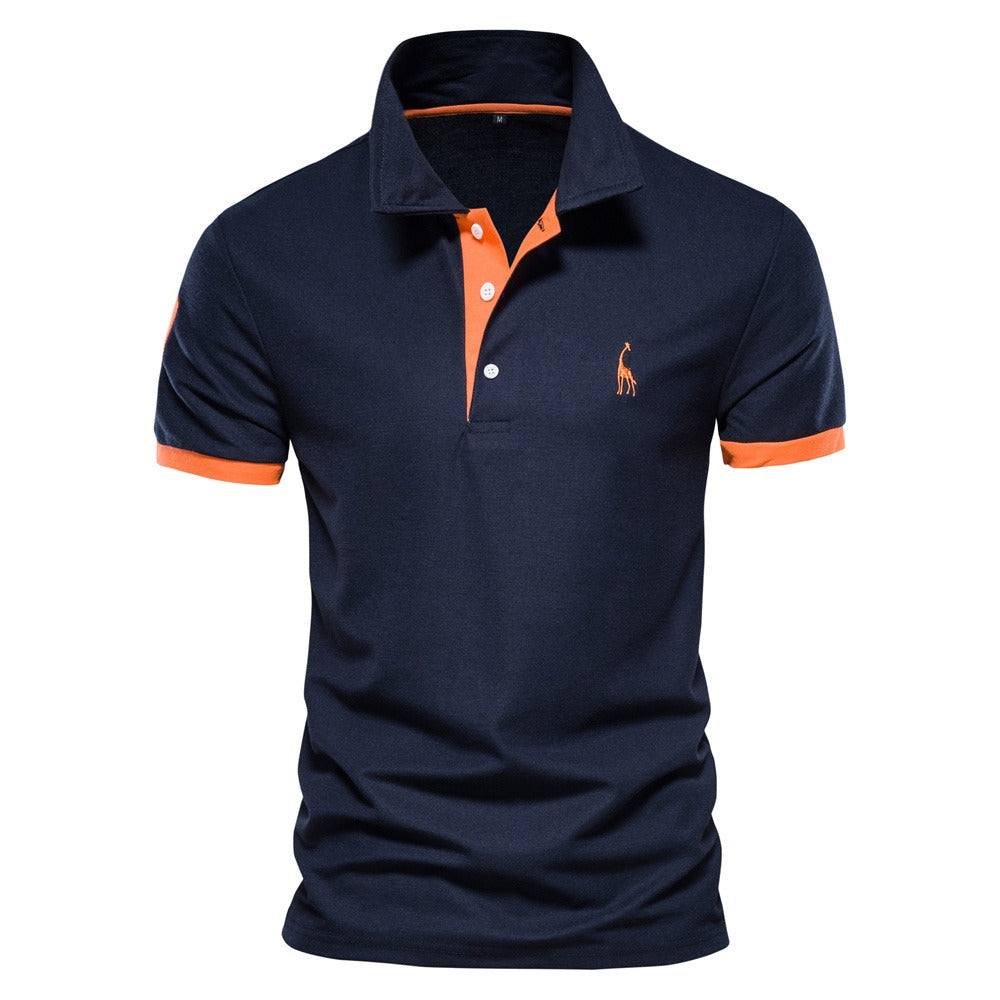 Men's Classic Contrast Collar Polo Shirt. Stylish short sleeve for smart casual men's fashion.