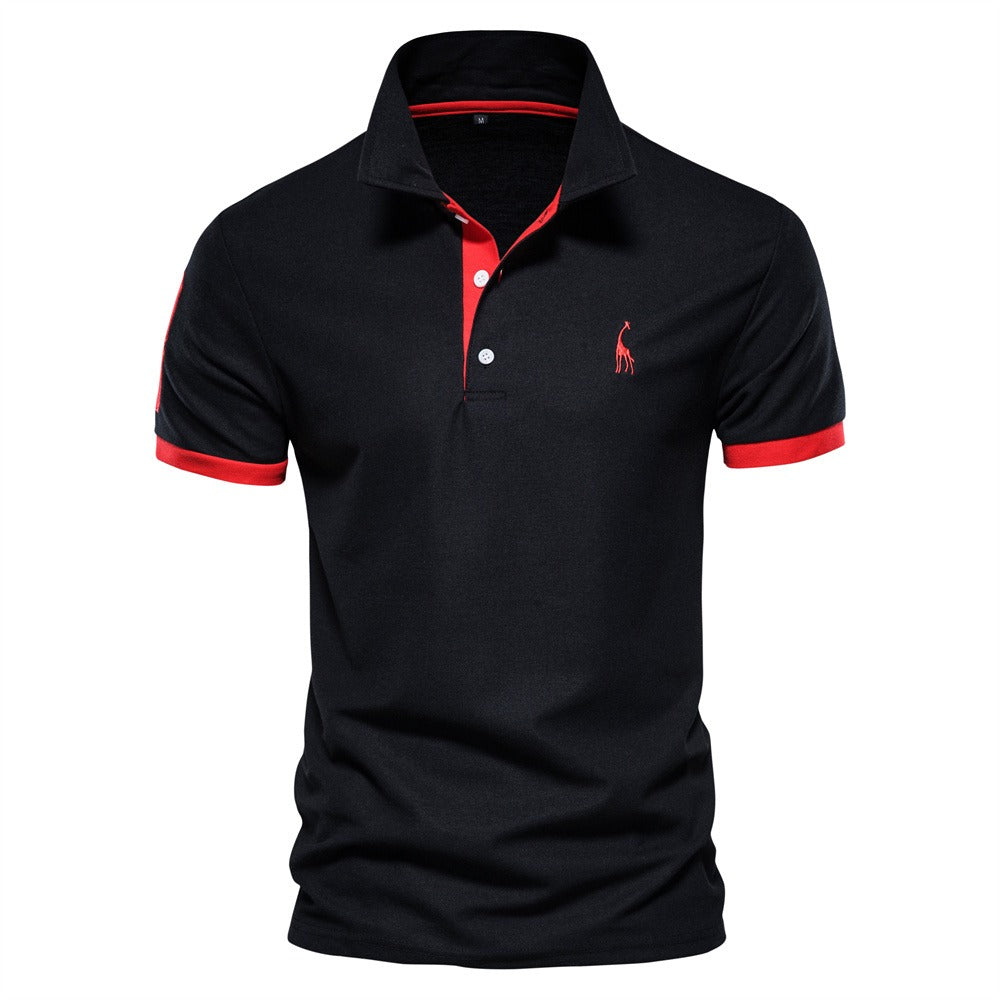 Men's Short Sleeve Polo. Elegant contrast collar detail for a versatile smart casual or everyday men's look.